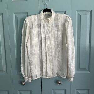 San Andre Vintage Button Up Blouse Small Castle Edwardian Pirate Bishop Sleeve